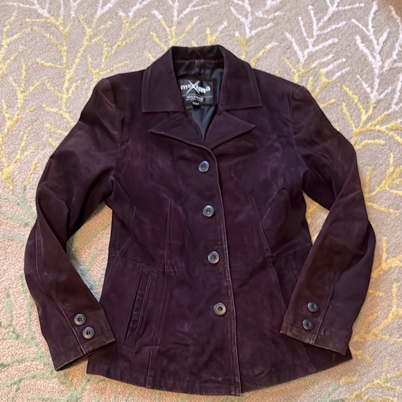 Wilson Maxima vintage Y2K eggplant, purple, suede jacket, medium - Picture 1 of 5
